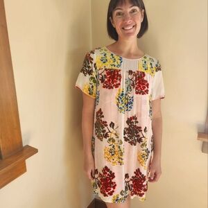 Anthropologie Velvet floral swing dreas